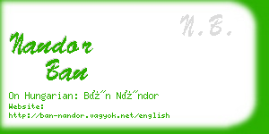 nandor ban business card